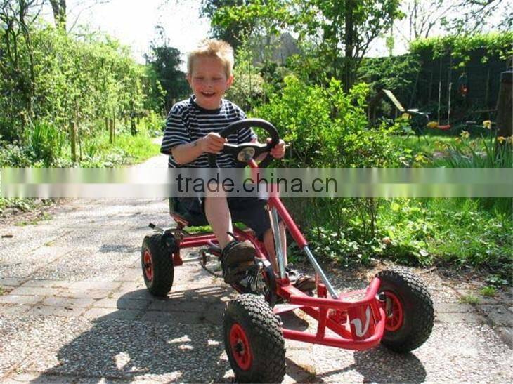 Pedal go kart for inflatable track racing field