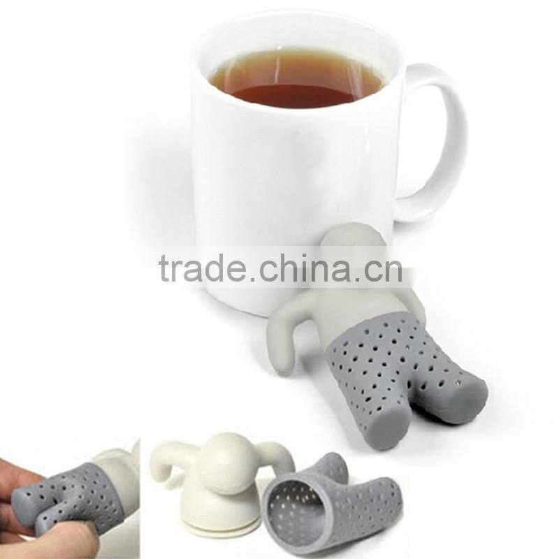 Silicone Tea Infuser Mr and Mrs Tea, Set of 2, Grey and black; Mr and Mrs Tea silicone tea strainer with Set of 2 Grey and pink
