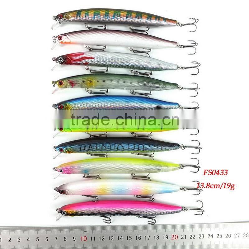 13.8cm 19g Sinking Minnow Fishing Lure Fish Wobbler Tackle Crankbait Artificial Japan Hard Bait Swimbait