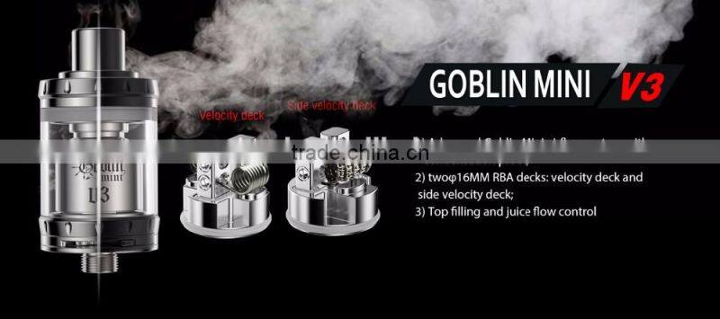 UD high quality Goblin mini V3 RTA airflow system with top filling in philippine mod vape