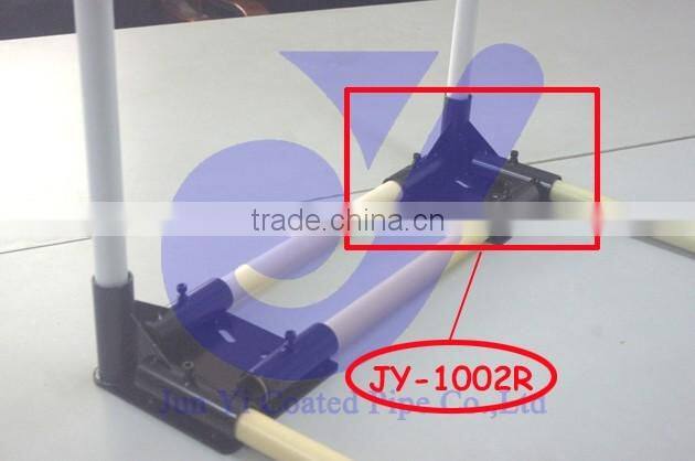 JY-1002R|Electrophoresis black metal pipe connector|Heavy duty foot pad for pipe and goods shelf|Caster wheel connector