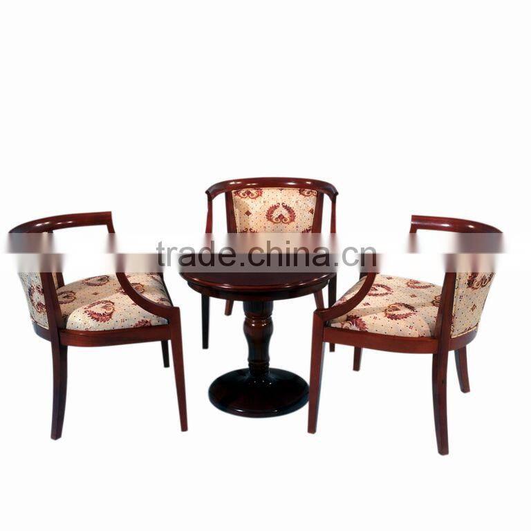 cheap round dining table and with armrest chairs