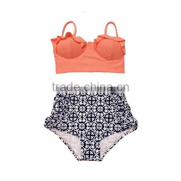 Bikini swimwear 2016 OEM Custom Bikini High waist bikini