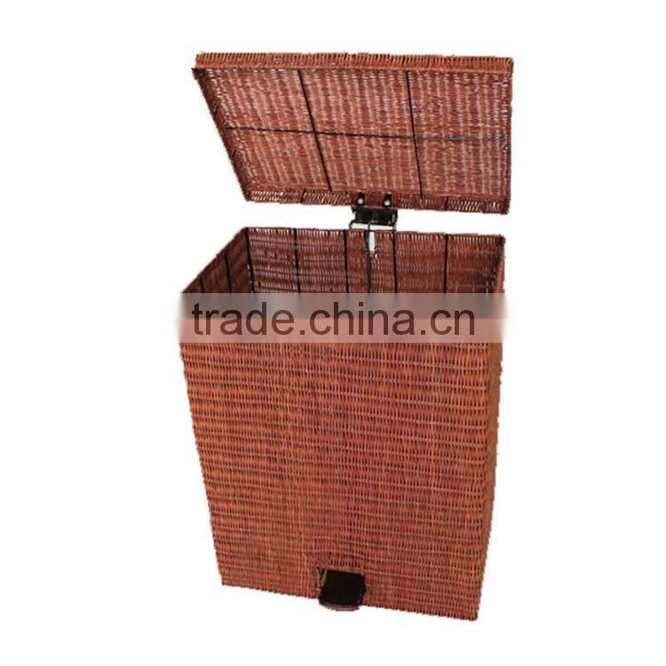 S.D graceful handweaved washable plastic rattan laundry basket
