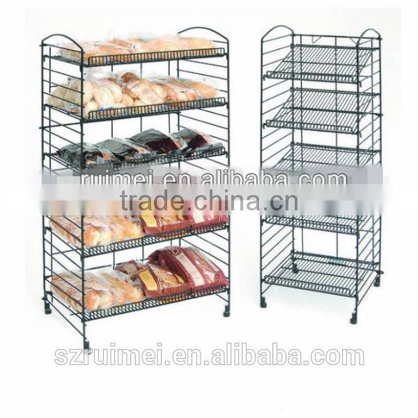 Customized movable metal bread display rack