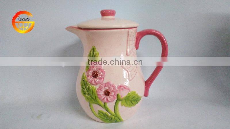 Hot sell ceramic pink teapot