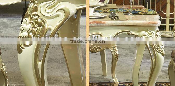 European Style Rectangle Dining Table and Chairs Set, Villa Fashionable Wooden Dining Room Furniture Set (BF01-ML023)