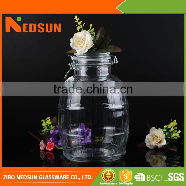 Wholesale sealable jam customized storage glass jar with clip lid