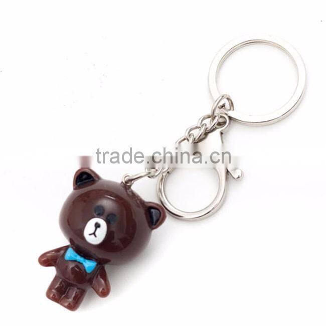 Lovely brown bear custom keychain