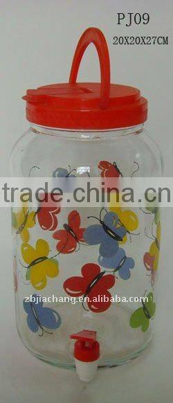 big glass juice jars with tap PJ09
