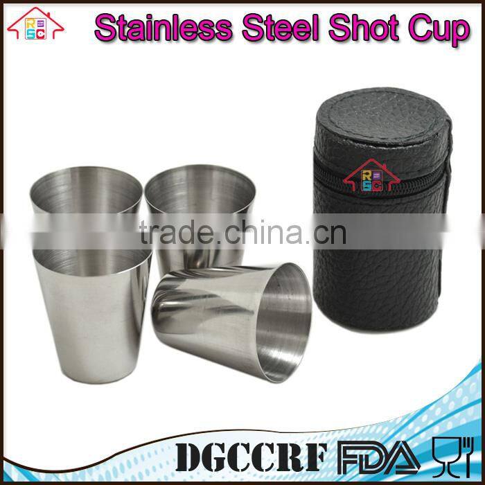 NBRSC 4 Pcs Mini Stainless Steel Cup Mug Drinking wine Beer Tea Coffee Tumbler Camping Travel