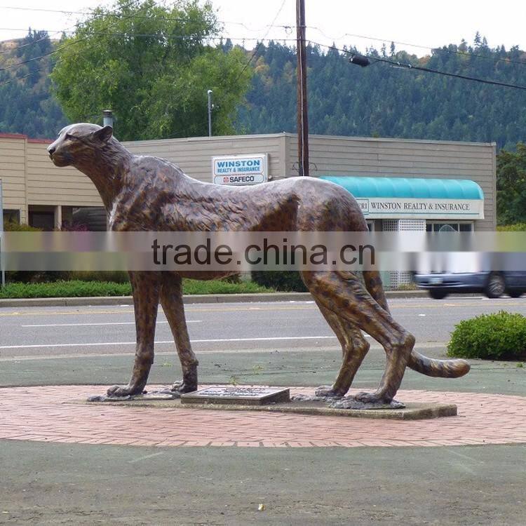 large outdoor copper sculptures metal bronze cheetah sculpture