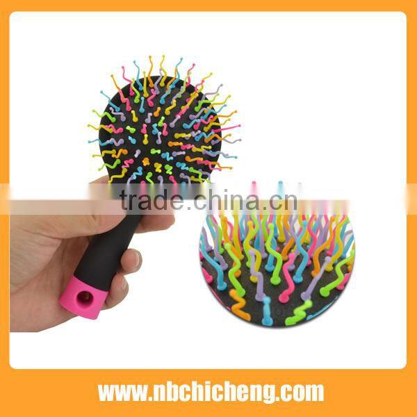 New Rainbow Magic Hair Comb Curl Straight Massage Comb Brush Mirror Styling Tools