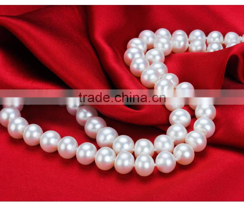 wholesale 10-11 mm white freshwater pearl necklace and earring sets