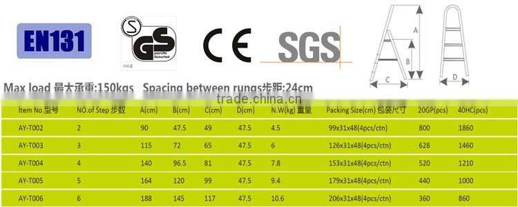 2015 hot sell Aluminum household steel ladder