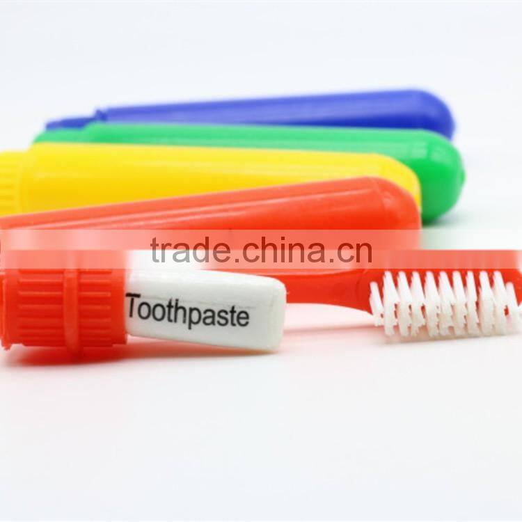 hot sale travel toothbrush plastic tube package with toothpaste toothbrush wholesale