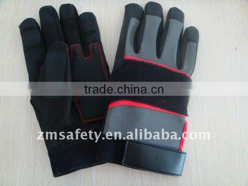 Mechanic hand protection gloves with rubberJRM46
