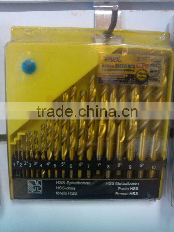 19pcs cobalt coated Twist drill bit set