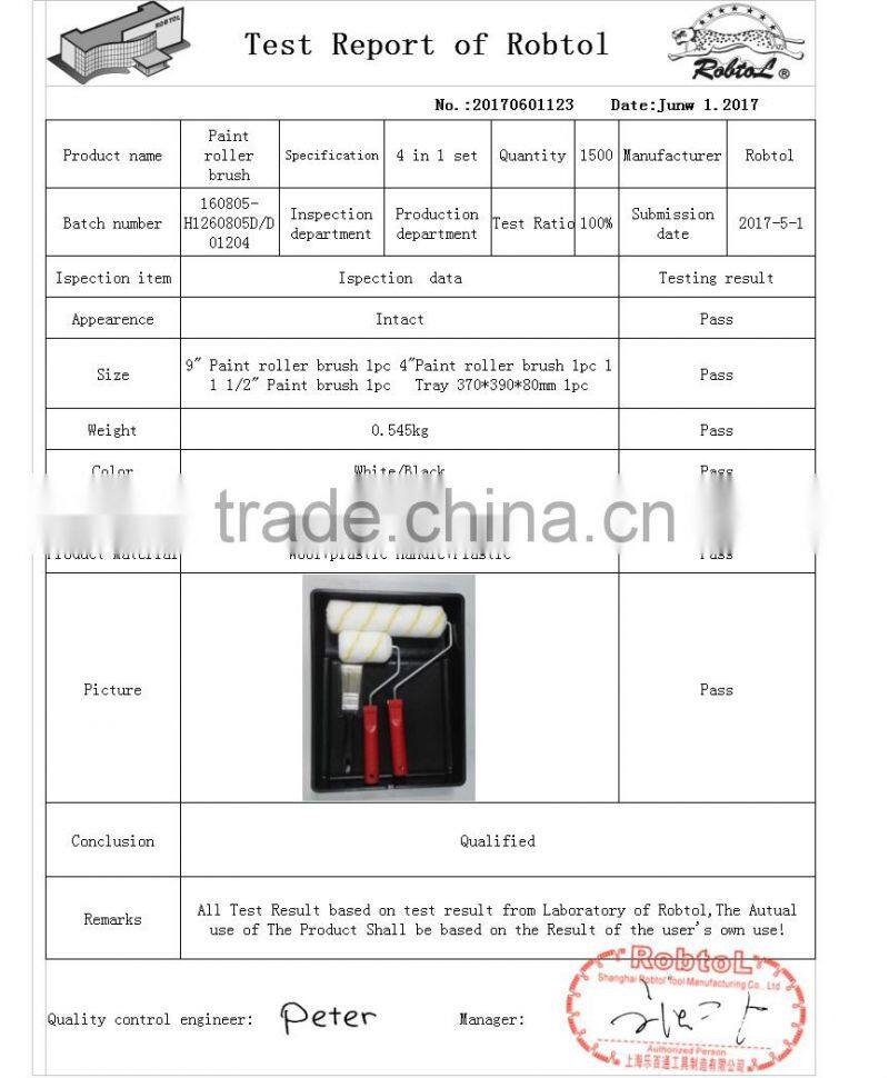 4 in 1 set 9" wall paint roller brush sleeve wall decor decorative art tool