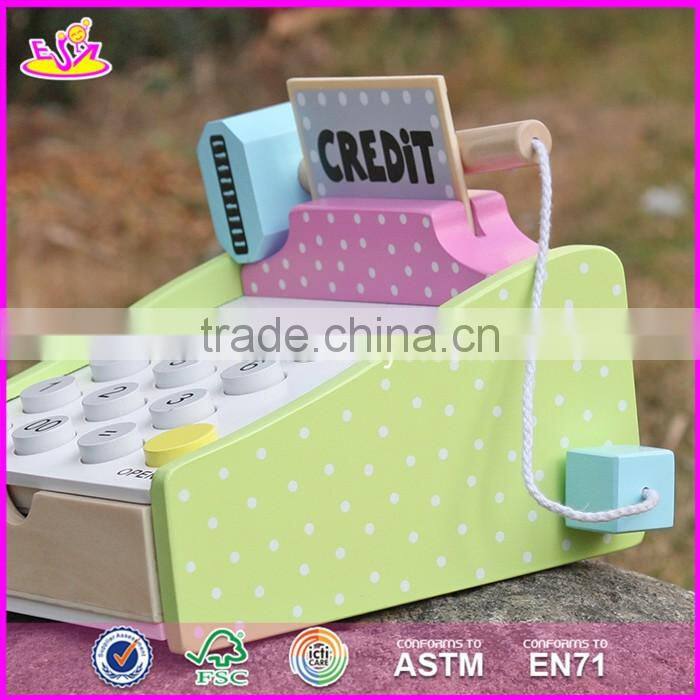 2017 new design children preschool wooden toy credit card machine W10A059