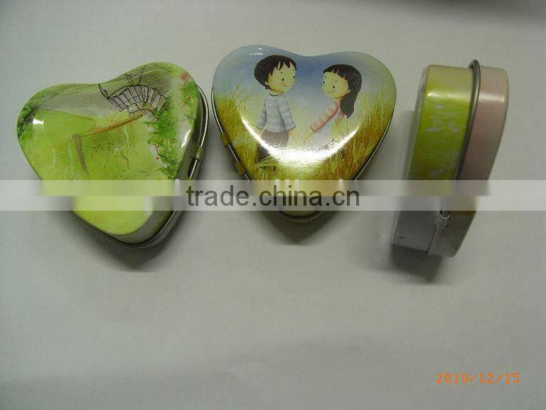 Heart Cosmetic Box, Heart Tin Case