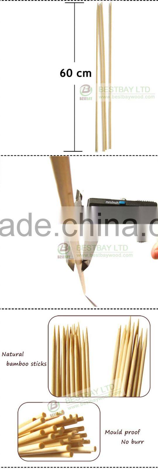 Wholesale rotating BBQ bamboo skewer 5.0mm*36inch bamboo marshmallow sticks