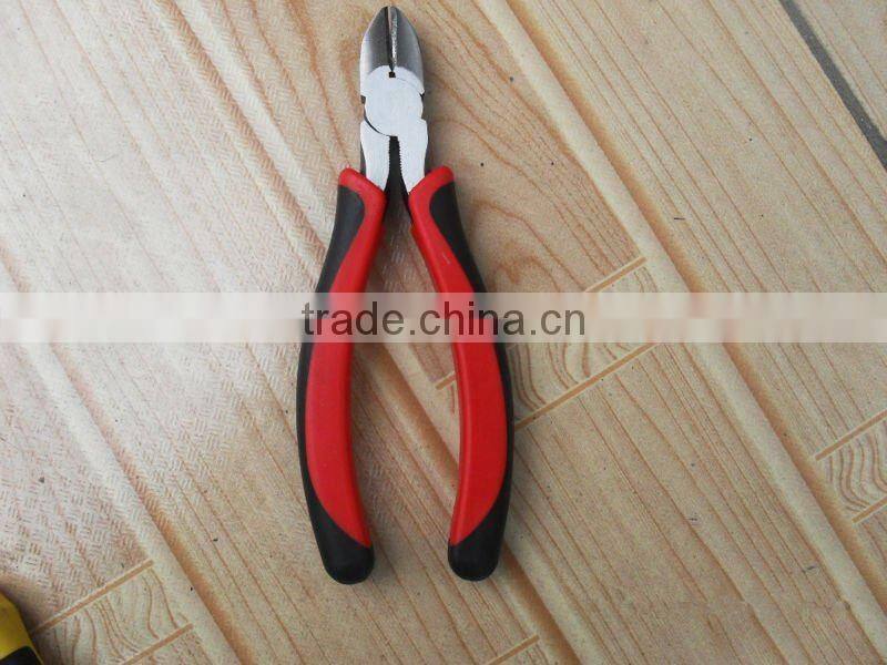 YF416 American style double color handle combination plier with fine polished