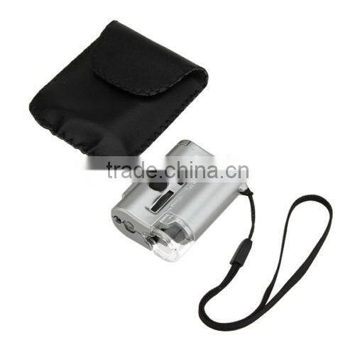 KMT Mini 30-60X Pocket Microscope Loupe LED UV Light Magnifier