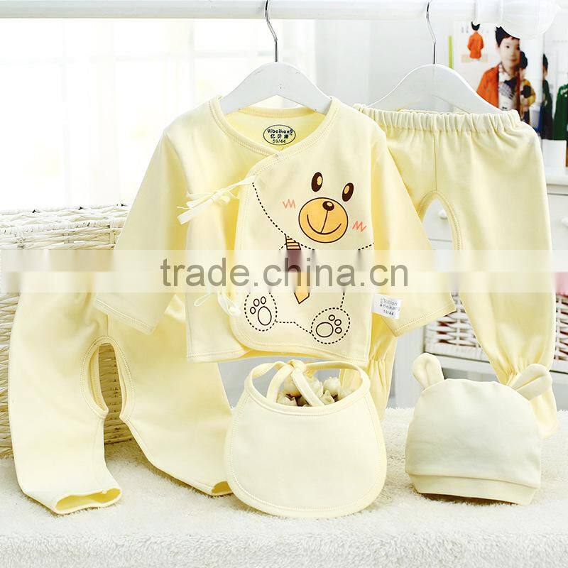 Wholesale Newborn Baby Cotton Clothes Set Cartoon Pattern Baby Clothes