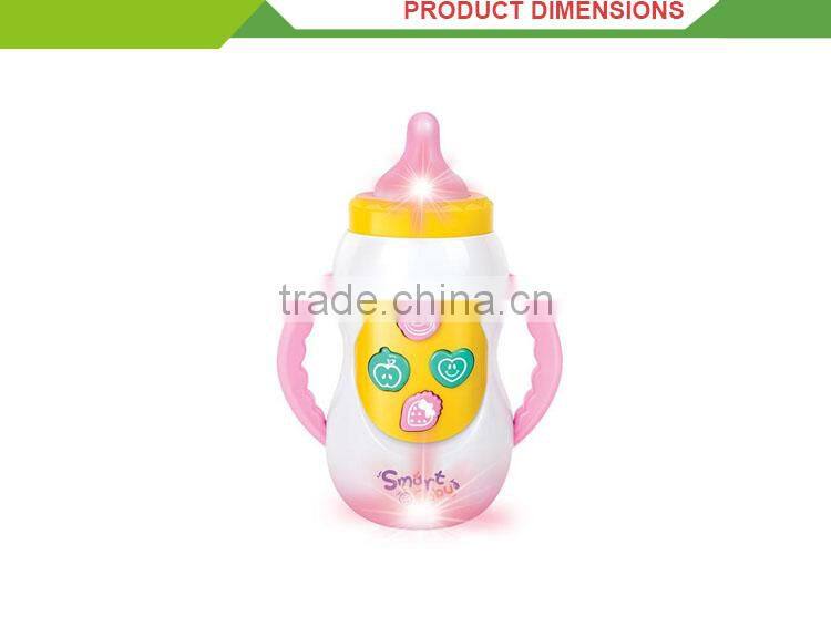 Latest plastic cartoon funny toy baby feeding bottle with music