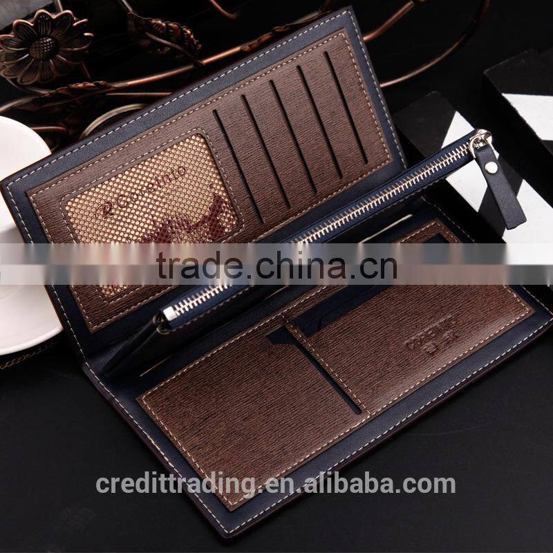 fashion men's multifunctional man long leather wallet