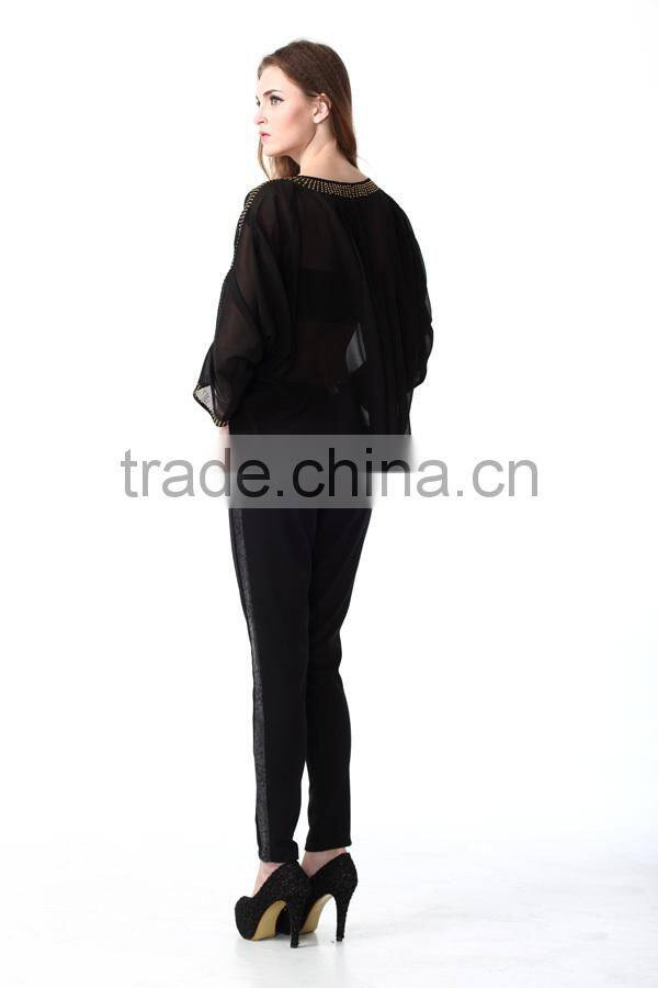 High Quality Fashion Embellished Tops Ladis Blouse