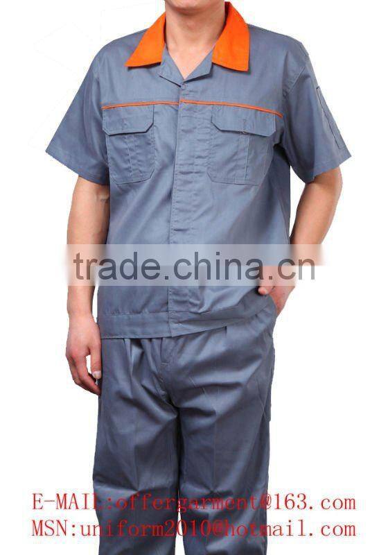 Men's Short Sleeve C/N Flame Retardant Oil Workers Wear /Industrial Summer Workwear