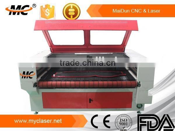 MC1610 China co2 laser fabric cutting machine with Auto feeding system