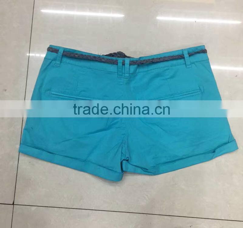Ladies cotton/polyester shorts stock apparel