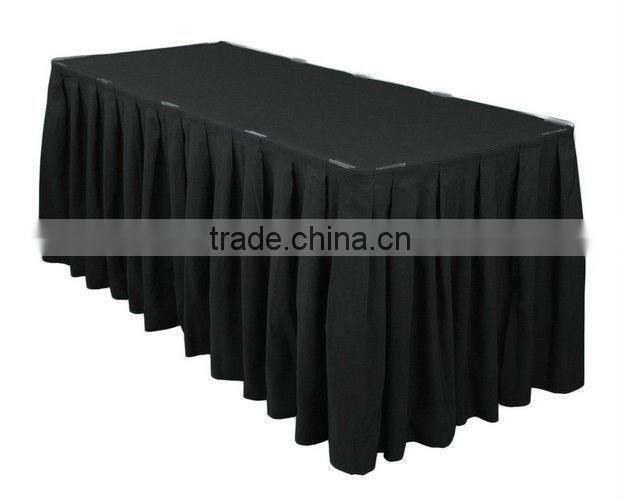 14ft accordion pleat polyester table skirt ivory