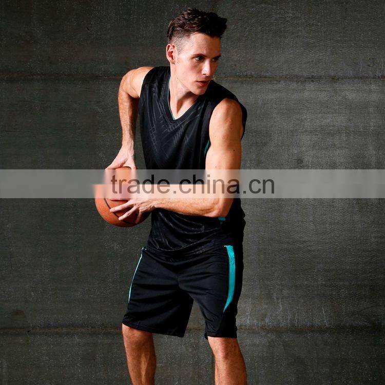 Moisture-wicking best basketball uniform design color black