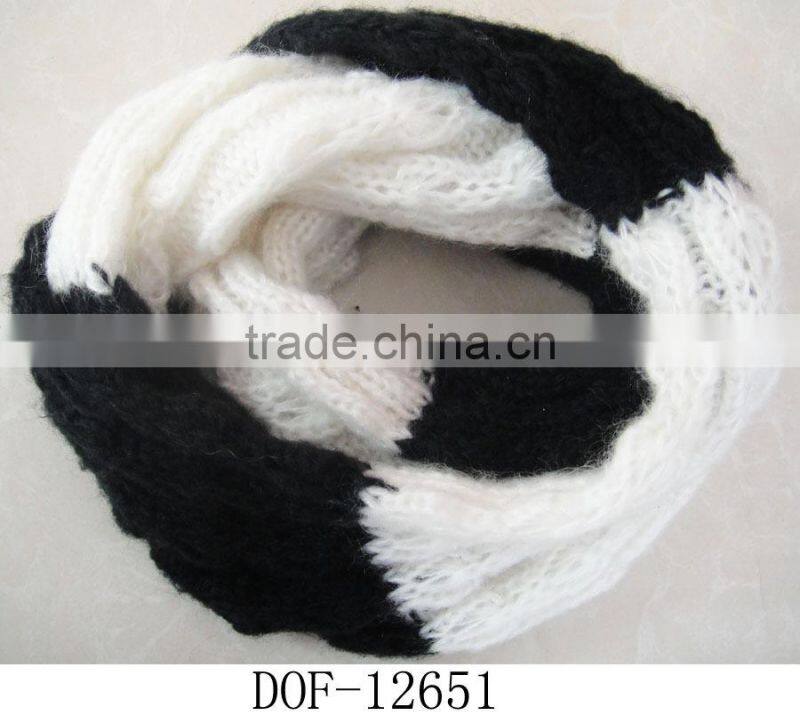 Fashion new knitted acrylic infinite wrap scarf
