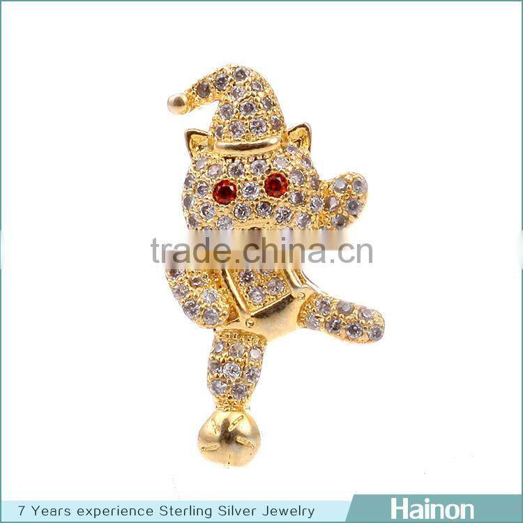 18k gold filled metal bear jewelry acceesory for necklace making