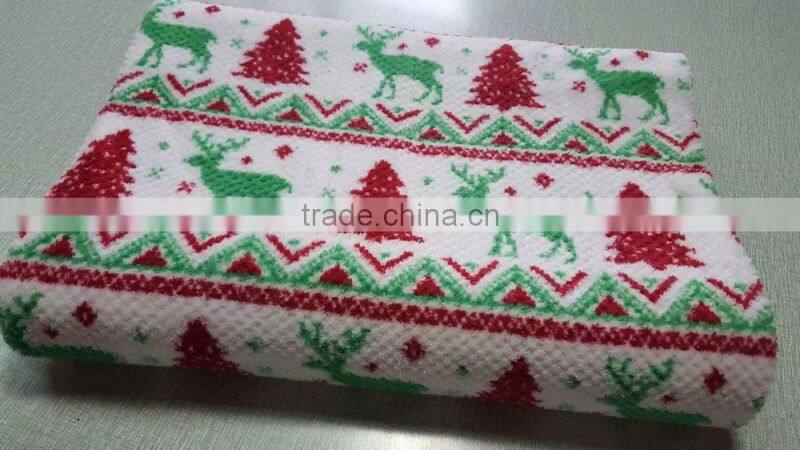 printed jacquard coral fleece fabric