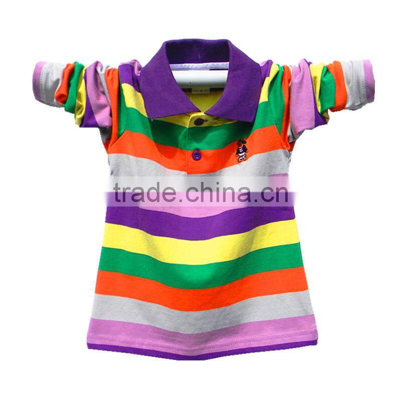 kids clothes long sleeve polo shirt high quality cotton fashion stripe kids polo shirt for children
