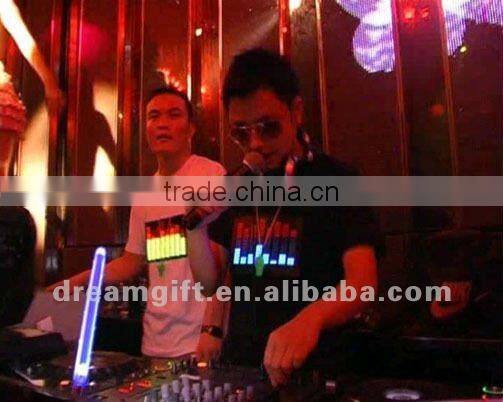 2012 LED flashing T-Shirt Sound Activated Light Up Down Music Party Equalizer