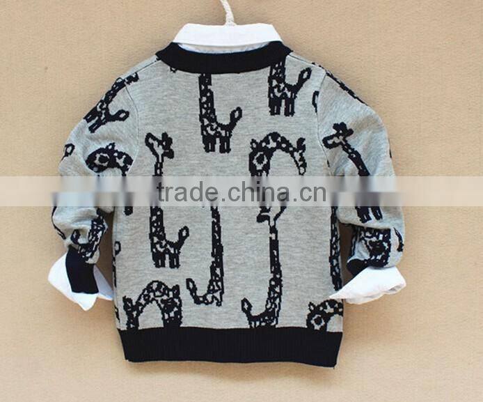 wholesale custom children cotton knitted animal sweater