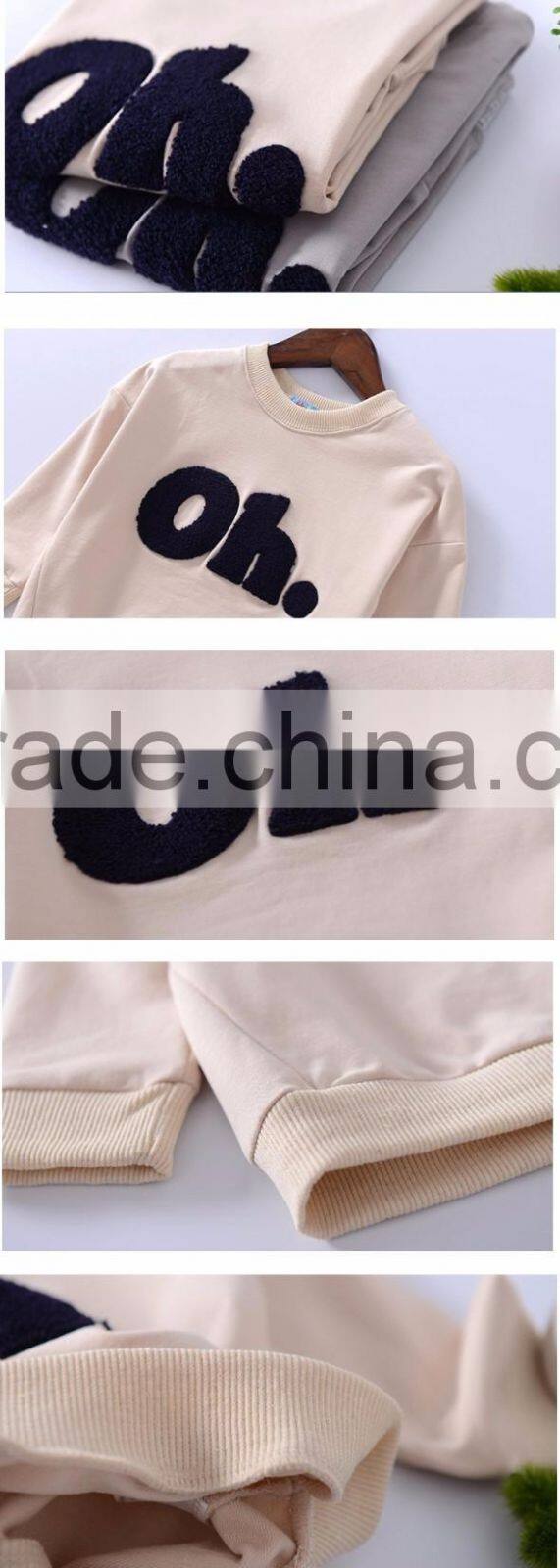 Bulk Custom Cotton Patch Top Pullover Kids Sweatshirt for Baby