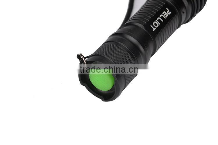 Zoomable Multifunctional Long Lasting Time Tactical Flashlight With Five Stalls