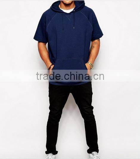 Oversized In men's short sleeve blank hoodie