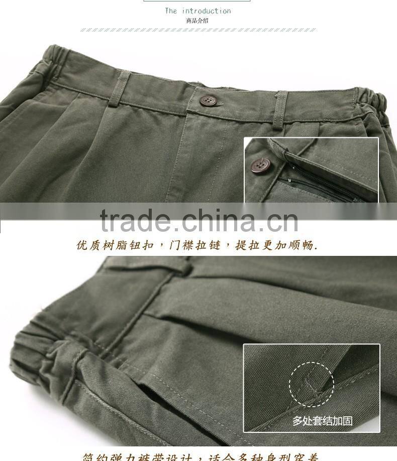 Juqian 2016 worker's garment green nylon breathable cheap multi pocket work pant