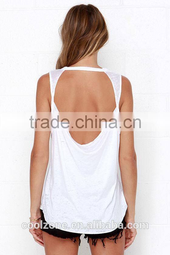 2015 Women new design letter print custom muscle tee/shirt