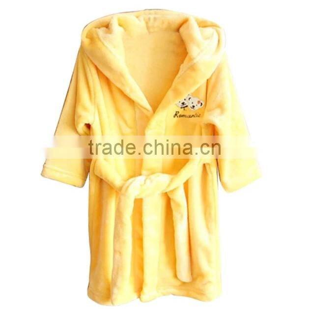 wholesale microfiber flannel fleece animal print children kids bathrobe/shaoxing