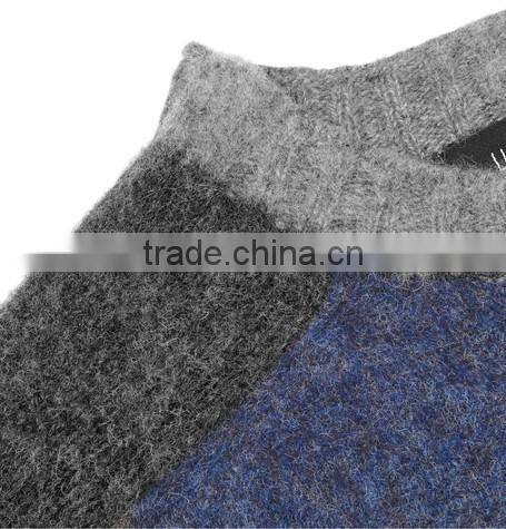 Top Selling 100% Wool Made Sweater Men with Ribbed Trim and Hem Man Wool Sweater Design